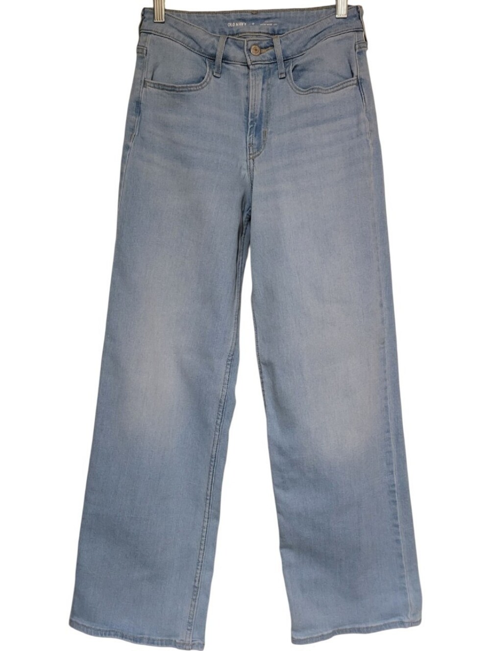 Old Navy High Rise Wow Wide Leg Jeans Light Wash Womens Size 0, Measures 25x30